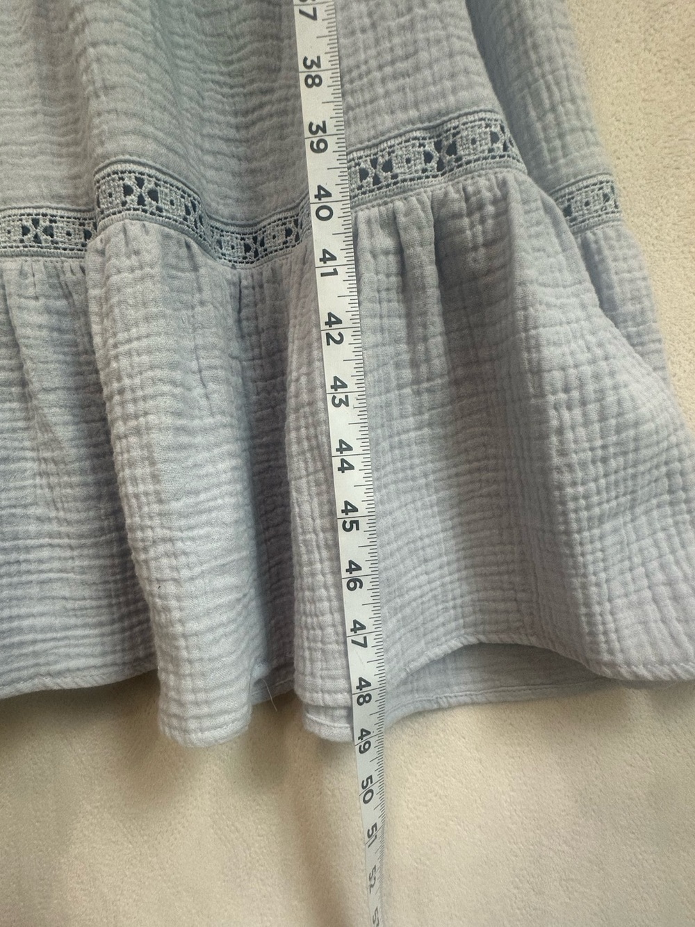 Magaschoni Light Blue Organic Cotton Maxi Dress Sz M Beachy Gauzy Boho Party - Picture 12 of 13